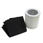 PUREBURG H-HF450-VP Replacement Filter Compatible with Hunter HP450 HP450UV Cylindrical Tower Air Purifier,H13 HEPA + 4 x Activated Carbon Pre-Filter Air Clean Dust VOCs