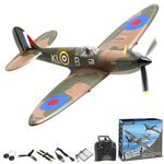 volantexrc RC Plane WWII Spitfire Remote Controlled Plane with Upgraded Canopy,Xpilot Stabilization System & One Key Aerobatic Radio Control Airplane for Beginner & Adult (Spitfire Green)