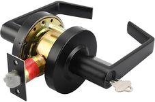LYNN HARDWARE - Storeroom - Commercial Door Lock - Heavy-Duty Designer Handles for Doors - Durable Grade 2 Indoor Locks for Doors - Cylindrical Door Handle Lock - ADA Compliant - Matte Black