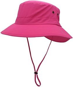 Magracy Unisex Ladies UPF 50+ Sun Hat Summer Wide Brim Bucket Hat for Womens Safari Hats for Fishing Gardening Rose Red