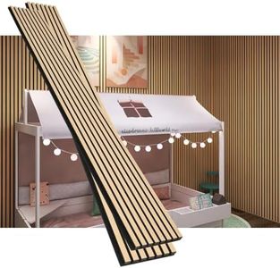 eazart 3D Acoustic Wood Veneer Slat Wall Panels for Interior Wall and Ceilings Panels,Sound-Absorbing Felt Board, Sound Proof Decorative Panels,94.49” x 23.62”Each Box Coverage,2 Pack,Natural Oak