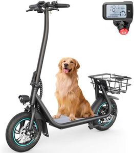 URBANMAX X2 Electric Scooter for Adults with Basket, 12" Adult Electric Scooters for Teens with Max 20 Miles & 18.6MPH Power by 550W, Foldable Electric Scooter for Commuting-Black