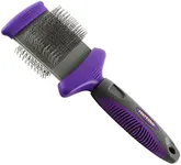 HERTZKO Double Sided Flexible Slicker Brush Removes Loose Hair, Tangles, and Knots, Flexible Head Contours on Your Pet’s Skin - Suitable for Dogs and Cats (Double Sided Brush)