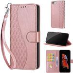 KENHONER Phone Case for iPhone 6 Plus / 6s Plus Case, Shockproof Protective Phone Case with Card Slots Kickstand Magnetic Closure Case compatible iPhone 6 Plus / 6s Plus Cube-Rose Gold