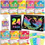 Scratch Art Party Favors for Kids: 24 Pack Rainbow Scratch Notebook Loot Bag Fillers for Kids Birthday Party Favors Christmas Gifts Classroom Prizes Goodie Bag Items Arts and Crafts for Kids Ages 8-12