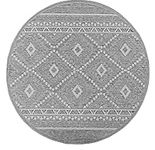 the carpet Calgary Robust Outdoor Rug, Modern Design, Weatherproof and UV Resistant, for Balcony, Patio and Conservatory, Also Suitable for Kitchen or Dining Room, Grey Diamond, 120 x 120 cm