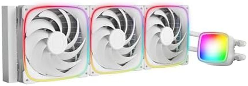 Geometric Future Eskimo Pro - 420mm AIO CPU Liquid Water Cooler- RGB PWM Squama 2503W 140mm Fan x 3- Fit Intel® LGA 1700, AMD®AM5 - White- (GEO-EP-42W)