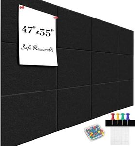 Large Office Cork Board Alternative - 47"x35"12 Pack Felt Wall Tiles Self-Adhesive Safe Removable No Damage for Wall Pin Board Tack Board Felt Cork Board for Walls or Office 48 x 36