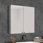 Plantex Platinum 304 Stainless Steel Bathroom Mirror Cabinet with Double Door/Bathroom Cabinet with Mirror/Bathroom Accessories (18x18 Inch|Chrome)