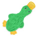 Best Pet Supplies Crinkle Dog Toy for Small, Medium, and Large Breeds, Cute No Stuffing Duck with Soft Squeaker, Fun for Indoor Puppies and Senior Pups, Plush No Mess Chew and Play - Light Green