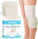 JJ CARE Tubular Bandage, 5” x 12 Yards Stockinette Tubing for Thighs and Waist, Size G Reusable Elastic Bandage Sleeve, Tubular Compression Bandage Roll for Large Thighs, Rubber Latex w/Cotton