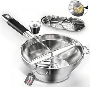 Stainless Steel Food Mill with 3 Milling Discs, Hand Crank Grinder for Baby Food,Ergonomic Rotary Design for Tomato Sauce & Mashed Potatoes, Easy to Clean & Durable Quality (Silver K)