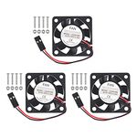 AOICRIE for Raspberry Pi 4 Quiet Fan, 3Pcs for Raspberry Pi Cooling Fan Brushless 3.3-5VDC Quiet Fan with for Raspberry Pi Heatsink for Raspberry Pi 4B / 3B+ / 3B/ Zero/Zero W or Other Robot Project