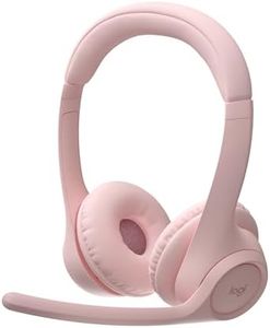 Logitech Zone 300 Wireless Bluetooth Over Ear Headset with Noise-Cancelling Microphone, Compatible with Windows, Mac, Chrome, Linux, iOS,iPados, Android Â– Rose