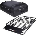 STMHOM Universal Cargo Carrier Basket 51 x 36 Inch Rooftop Cargo Carrier Basket,200LBS Weight Capacity Car Luggage Holder for SUV,Trucks&Cars (Cargo Rack with Cargo Bag)