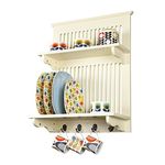Elegant Brands Aston Kitchen Plate Rack Wall Mounted Wooden Buttermilk, Contemporary Design