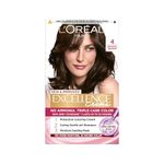 L'Oreal Paris Excellence Creme Hair Color, 4 Natural Brown, 72ml+100g