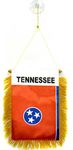 Tennessee mini Banner 6'' x 4'' - US state of Tennessee PENNANT 15 x 10 cm - mini Banners 4x6 inch suction cup hanger - AZ FLAG