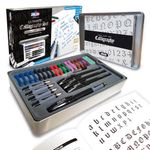 Zieler Ultimate Calligraphy Pen Set – 32-piece Gift Tin Set ● 4 Soft Grip Calligraphy Pens ● 5 free-flowing Nib sections ● 20 Ink cartridges ● Ink convertor ● with Calligraphy Starter Guide