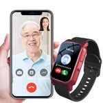Vexorium Smart Watch with Fall Detection, GPS Tracker for Seniors with Dementia, Alzheimer's or Autism, SOS Emergency Call Bracelet for Elderly,Red