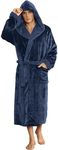 U2SKIIN Mens Fleece Hooded Robe Plu