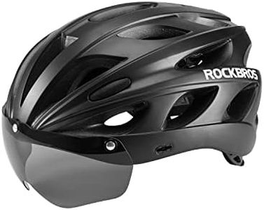 ROCKBROS Bike Helmet for Men Women Cycling Helmet with Removable Goggles & Sun Visor Mountain & Road Bicycle Helmets Adjustable Size Adult Cycling Helmets