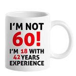 60th Birthday Gifts for Men, Funny 60 Year Old Gift Coffee Mug, 1961 60th Birthday Mugs for Him, Dad, Uncle, Husband, Brother, Grandpa, Friend, 11 oz Tea Cup