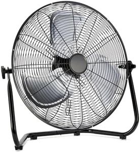 Amazon Basics 18-Inch High-Velocity Industrial Floor Fan with 3 Speeds, Metal Construction and Aluminum Blades, Ideal for Industrial & Commercial Spaces, 100W, Black, 8.27"D x 21.85"W x 21.5"H