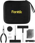 Fanttik Tire Repair Kit-24pcs Heavy Duty Tire Plug Kit, Fix Punctures and Plug Flats Patch, Universal Tire Repair Tools for Autos, Cars, Motorcycles, Trucks, ARBs, ATVs, Tractors, RVs, SUVs, Trailers