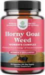 Horny Goat Weed for Women Complex - Invigorating Female Support Blend with Ashwagandha Panax Ginseng and Maca Root Capsules for Women for Helps Increase Drive Energy and Mood and Curb Dryness