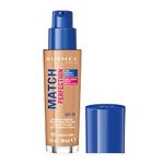 Rimmel Match Perfection Foundation 101 Classic Ivory, Medium Coverage, 24hr Hydration, No Caking or Creasing, Lightweight, Reduces Imperfections, Invisible Coverage, SPF20, Cruelty Free