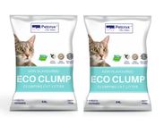 PetCrux Eco Clump Cat Litter | Unscented Bentonite Clay| Natural Ingredients | Superior Odour Control | 99.9% Dust Free Scoopable (for Multiple Cats), 10kg Total - 2 Packs of 5kg