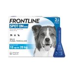 FRONTLINE Spot On Flea & Tick Treatment for Medium Dog (10-20kg) 3 Pipettes