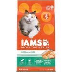 IAMS PROACTIVE HEALTH Adult Hairball Care Protein-Rich Hairball Control Dry Cat Food with Chicken and Salmon, 7 lb. Bag