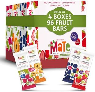 Mate Fruit Bars Variety Pack (96 pack), 4 Flavors - 100% Natural Real Fruit Snacks, Fruit Leather - Gluten Free, Vegan, Non GMO, Kosher, Keto Friendly - Zero Added Sugar, No Preservatives, and No Colorant