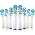 Iteryn Pack of 8 Double Heads Replacement Heads Compatible with Oral B Braun, Fit for Oral B Pro 500, Pro 1000, Pro 300, Smart 2000, Vitality Dual Clean, Vitality, Genius X Electric Toothbrushes