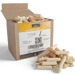 ALBO Wooden Dowel Pins 3/8 x 1 1/2 inch Fluted Wood Dowels Rods 150 Pack Hardwood Crafts Dowel Pegs
