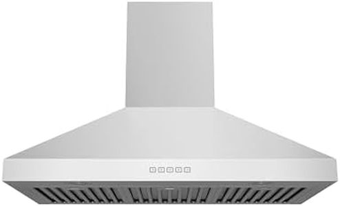 Hauslane Wall Mount Range Hood 36 Inch, Pro Model, Stainless Steel Range Hood, Strong Suction, Changeable LED Lamps, 6” Duct or Ductless, Kitchen Hood Vent, Stove Hood Vent