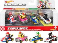 Hot Wheels Mario Kart Characters and Karts as Hot Wheels Die-Cast Toy Cars 4-Pack