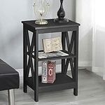 SogesHome Nightstand Telephone Table Sofa Side Table Small Tables for Living Room Bedroom，NSDCA-10GZZHDX-240BK