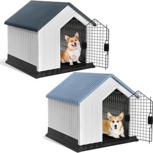 Dog House Plastic Durable Kennel Shelter Weatherproof In/Outdoor Animal Shelter | Durable Plastic Dog House (Black, One Size)