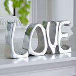 Paper High Recycled Metal 'Love' Sign | 20cm x 8.5cm | Fair Trade and Handmade | Metal Fireplace Ornament Gift New Home Decor