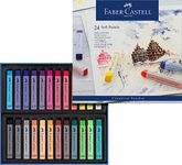 Faber-Castell Creative Studio Soft Pastels, Multicoloured, Cardboard Wallet Of 24, For Art, Craft, Drawing, Sketching, Home, School, University, Colouring