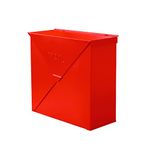 NACH Chicago Glossy Red Mailbox, Rust Resistant Wall Mount Mailboxes for Outside, Industrial Style Metal Mailbox, Mail Holder, 10 x 10 x 4, Hardware Included, MB-6300RD