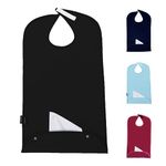 Classy Pal, Adult Bibs for Men & Women, Clothing Protectors for Eating, Senior Adult Bib Terry Cloth Crumb Catcher, Waterproof, Reusable, Washable (Black)