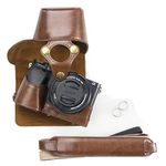 kinokoo PU Leather Camera Case Compatible for Sony A6300 A6400 A6000 and 16-50mm Lens - Coffee