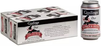 Goslings Diet Ginger Beer Cans of 12 fl oz Each | Ginger Beer Sugar Free For Moscow Mule And Mixers For Alcoholic Drinks (24)