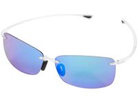 Maui Jim Men's & Women's 'Akau Polarized Rectangle Sunglasses, Crystal Matte/Blue Hawaii Polarized, Medium Fit
