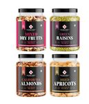 Nature Purfiy Premium Dry Fruit Combo 1kg Almond, Mixed Nut, Apricot, Raisins (250g Each)