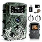 Flintronic Trail Camera, 2.7K 58MP Wildlife Camera with Night Vision, IP66 Waterproof 120° Wide-Angle Hunting Camera, Game Camera with 34PCS No Glow Infrared LEDs for Outdoor Wildlife Monitoring